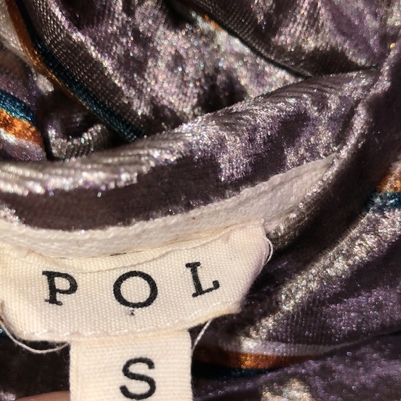 POL size small striped crushed velvet top - Picture 4 of 5